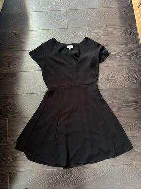 Wilfred Black V-Neck Fit-and-Flare Mini Dress